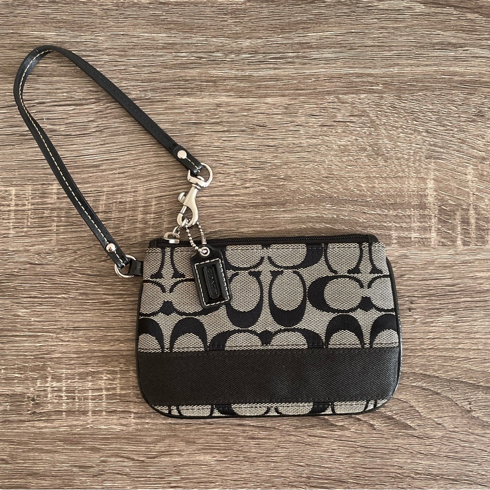Coach Signature Canvas Wristlet